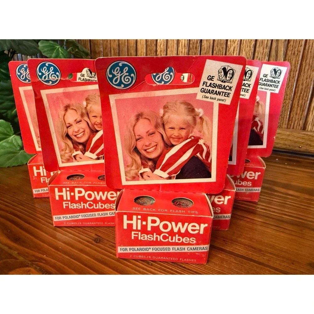 Lot of 6 Vintage GE Hi-Power FlashCubes Unused Polaroid Camera Flash Cubes